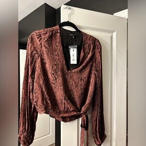 Burgundy Snakeprint crop top